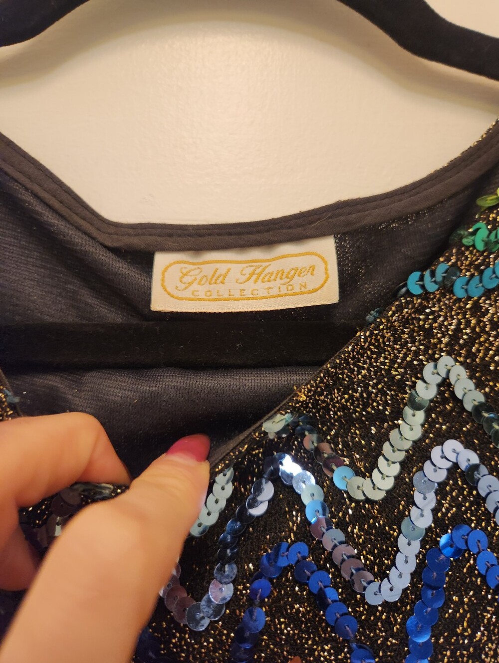80s Vintage Sequin Festival Pride Glitter Top M - Picture 5 of 6